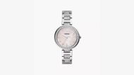 Karli Three-Hand Stainless Steel Watch (Image via Fossil)